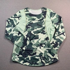 Simms Camouflage Long Sleeve Performance Shirt Womans L Green Fishing Outdoor