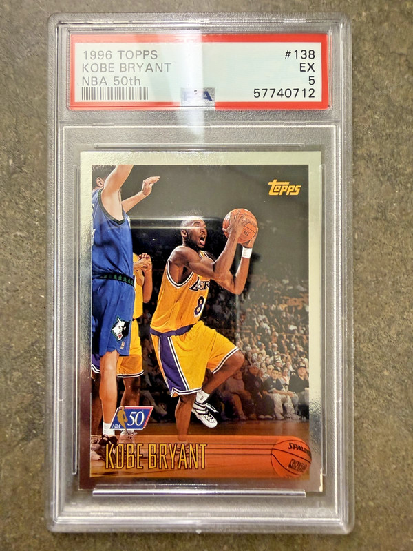 1996 Topps NBA 50th Kobe Bryant Rc #138 PSA 5 Los Angeles Lakers
