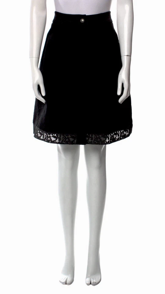 Chanel black lace skirt made in France Size: L | US10, FR42 Est. Retail $1,755.0 - Image 2 of 4