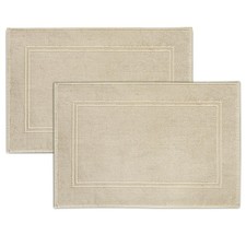 Avalon Towels Beige Bath Mat - 100 Cotton Set of 2 Absorbent Bathmat - Bathroom