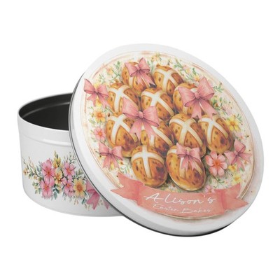 Individuelle Hot Cross Brötchen & rosa Schleife große runde Kuchenform - Ostern Backen Geschenke