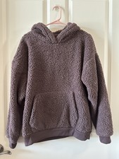 American Eagle Size Small Sherpa Hoodie Teddy Pullover Sweatshirt Purple