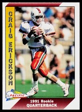 Craig Erickson, 1991 Pacific, #519, Philadelphia Eagles, RC