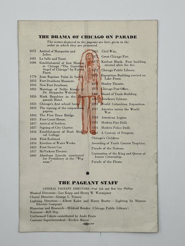 1934 Programma Ufficiale Dramma di Chicago in Parata Homecoming Week Soldier Field - Foto 5 di 5