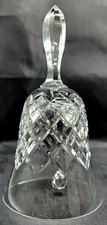 Marked CESKA Czech Cut Crystal Dinner Bell 6.25" H Canterbury Pattern 1990s