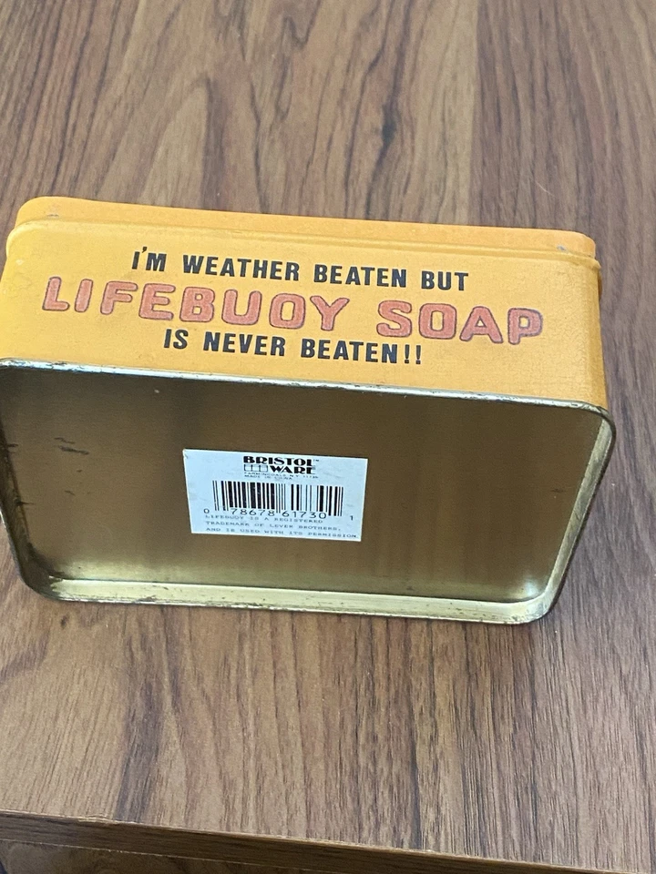 Lifebuoy Soap Metal Tin Box Nostalgic Advertising Bristol Ware Container Empty - Image 3 of 4