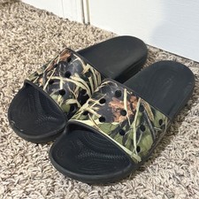 Crocs Classic Slide Mens 9 Mossy Oak Camo Black Sandals 206121