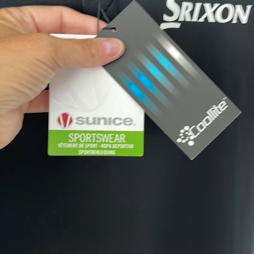 Sunice Srixon Men’s Golf Shirt Size Medium NWT Coollite technology Black - Picture 6 of 8