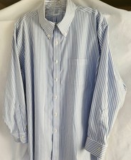 Brooks Brothers Dress Shirt Mens 17.5 - 33 Non-Iron Stretch Regular 96 Cotton