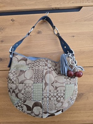 COACH 3688 Patchwork Signature Shoulder Bag Brown