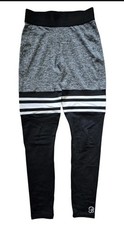 Bombshell Sportswear Thigh High Leggings OG Gray/Black Size Small