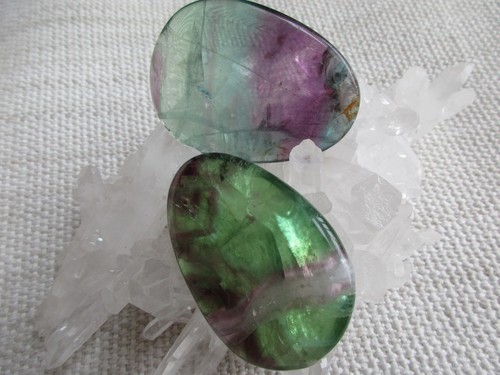 2 Fluorit Daumensteine