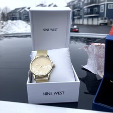 Nine West Gold Floral Dial Watch Brand New Open Box