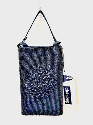 NWT BAMBOO TRADING CO NIGHT BLOOM BEADED CLUB BAG CELL WRISTLET CROSSBODY