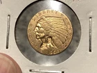 1908 $2 1/2 Indian Head Coin Gold Quarter Eagle Au+ United States