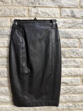 Express Faux Leather Dual Zip Pensile Skirt Black In Excellent Condition Sz 00