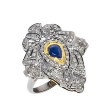 Bleu Saphir Diamant Pavé 925