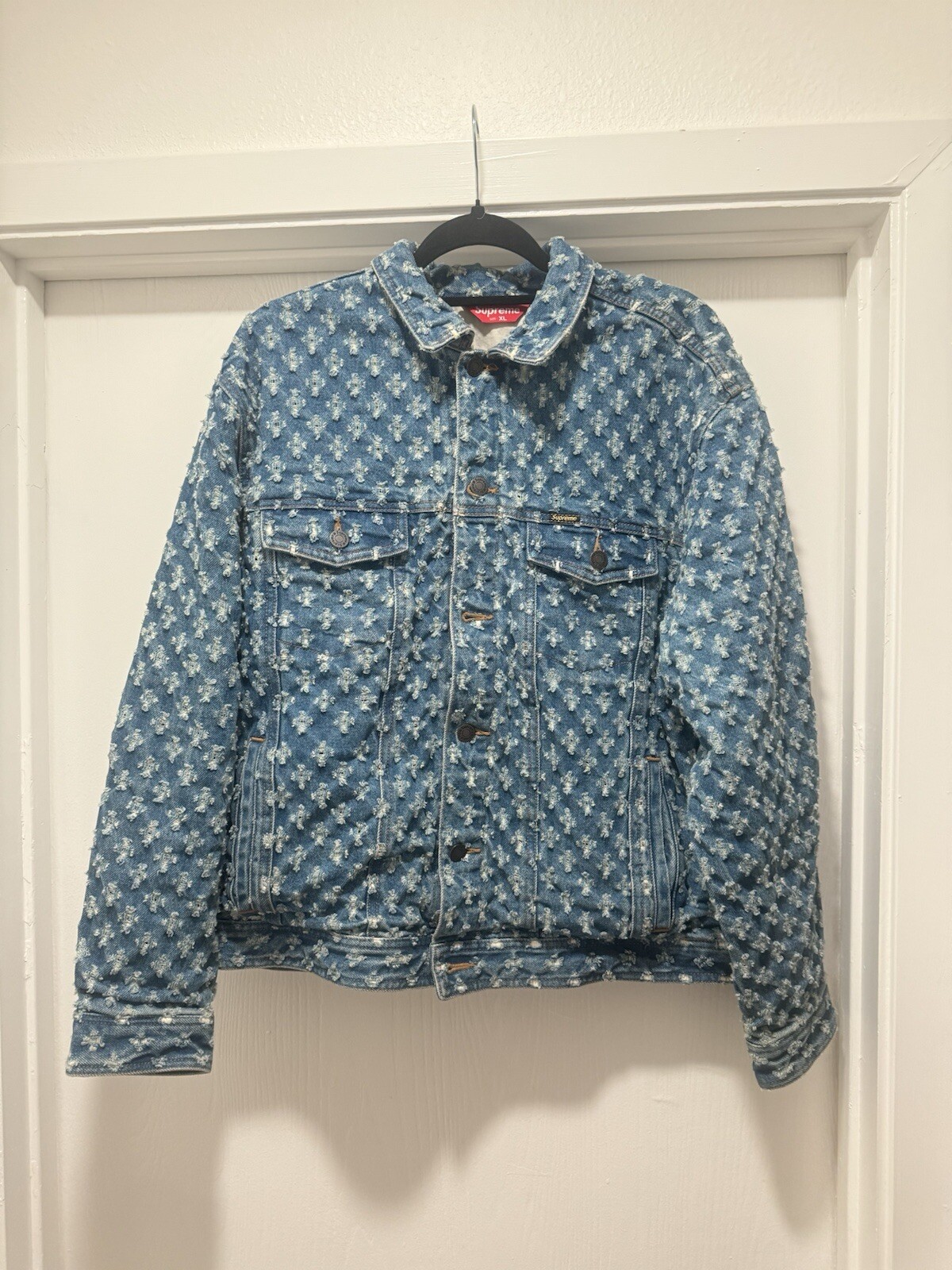 Supreme Hole Punch Denim Trucker Jacket size XL image 2