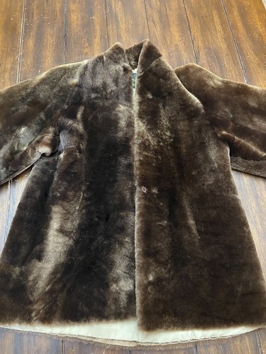 Vintage 1930s Annis Furs New York Detroit Women's Brown Fur Coat With Pockets M - Picture 3 of 7