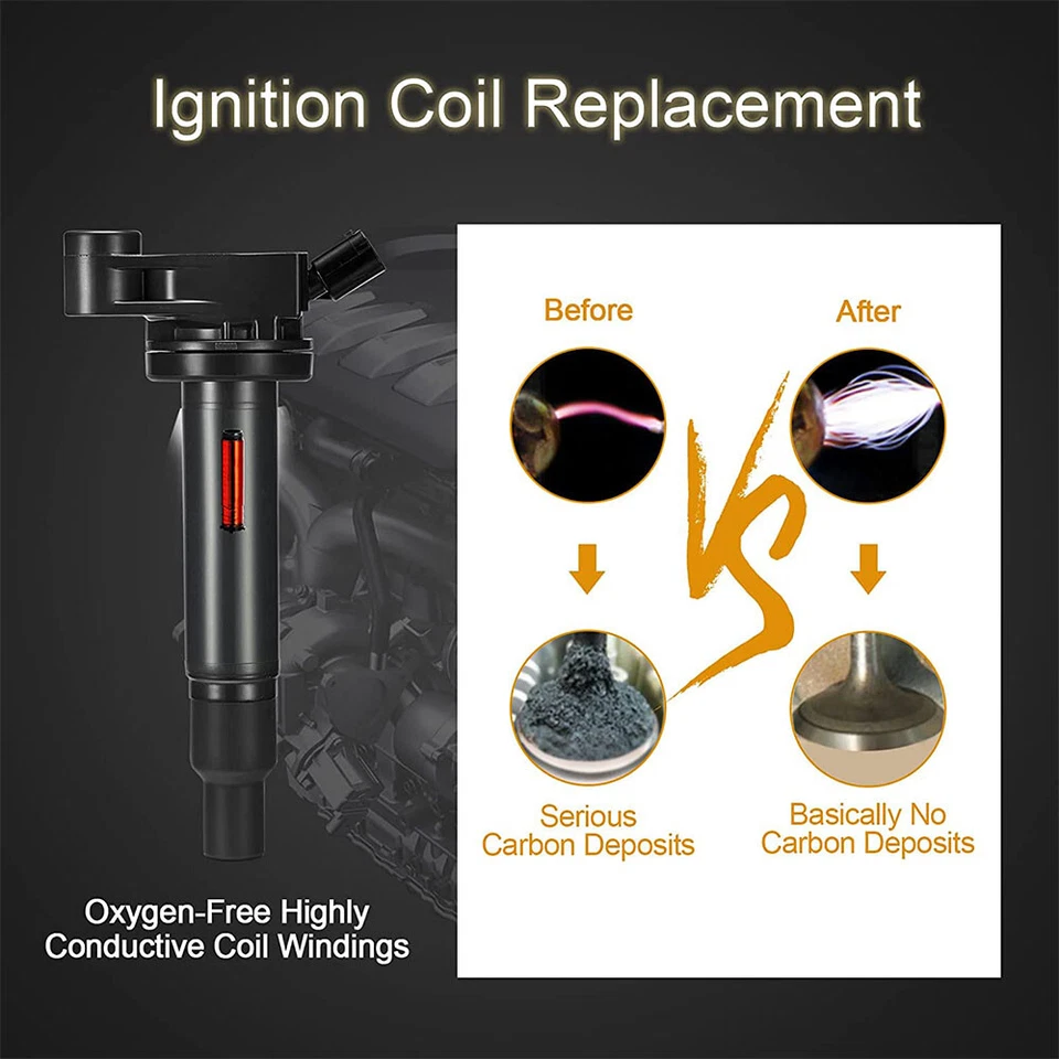 6X Ignition Coils + 6X Spark Plugs for 1999-2003 Lexus ES300 RX300 V6 3.0L UF267 Foto 3 de 4