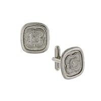 1928 Jewelry Silver-tone Square Cuff Links 65528 1928 Jewelry Silver-tone Square Cuff Links 65528