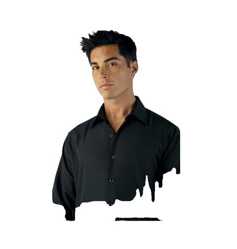 Black Color Men Slim Fit Solid Cut Collar Formal Shirt for Office Wear |  eBay
