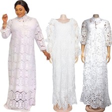 Lace Kaftan African Women Long Dress Evening Dashiki Robe Cocktail Gown Party
