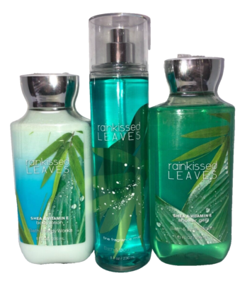 Bath Body Works RAINKISSED LEAVES MIST GEL LOTION PC SEALED RAIN KISSED 