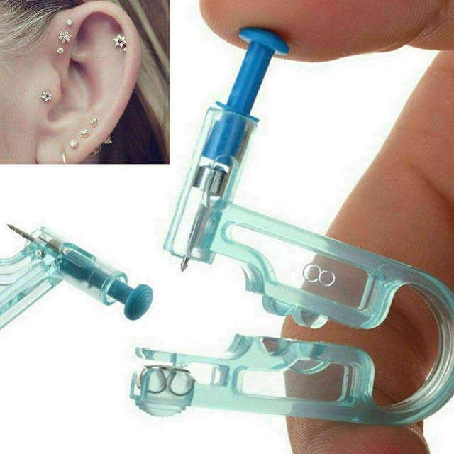 Ear Piercing Kit Pair Disposable Gun Safety Tool 2 Steel Stainles D7W8