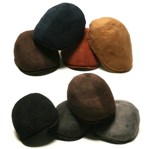 Gorra plana lisa de gamuza unisex para hombre elástica ajuste taxista taxista Gatsby sombreros de conductor - Imagen 4 de 12