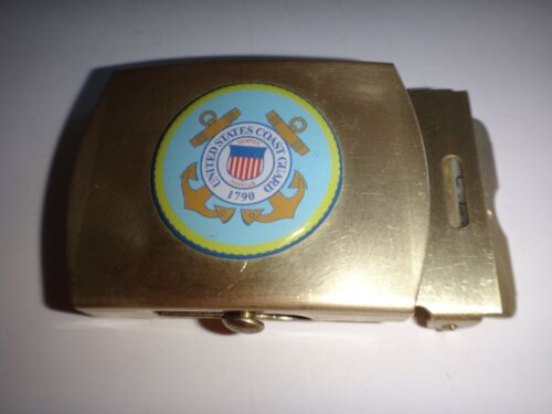 US COAST GUARD Raised Insignia Brass Belt Buckle, Made By U.S. C.E.