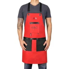 STYLECRAFT Heavy Weight Waterproof Barber Or Salon Hair Cutting Apron -Red/Black