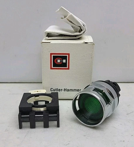 Cutler Hammer E22TX3 Eaton Extended Head PB W/Shroud Green