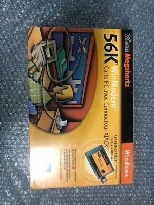 NEW 3COM MEGAHERTZ 56K WINMODEM PC CARD W/ XJACK CONNECTOR 3CXM356 CA