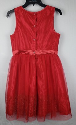Cherokee Girls XL 14-16 Christmas Holiday Red Dress With Sparkles  Sleeveless | eBay
