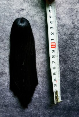 1/6 Black Long Straight Hair Accessories Fit 1/6th Female