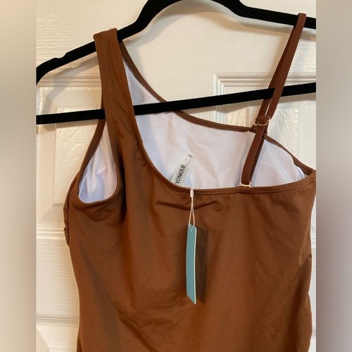 Yonique Women OnePiece OneShoulder Mesh Swimsuit Tummy Control Swimwear- BNWT - Picture 9 of 15