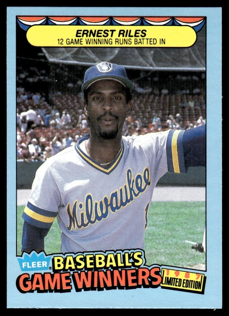 1987 Fleer Game Winners Ernest Riles Milwaukee Brewers #36