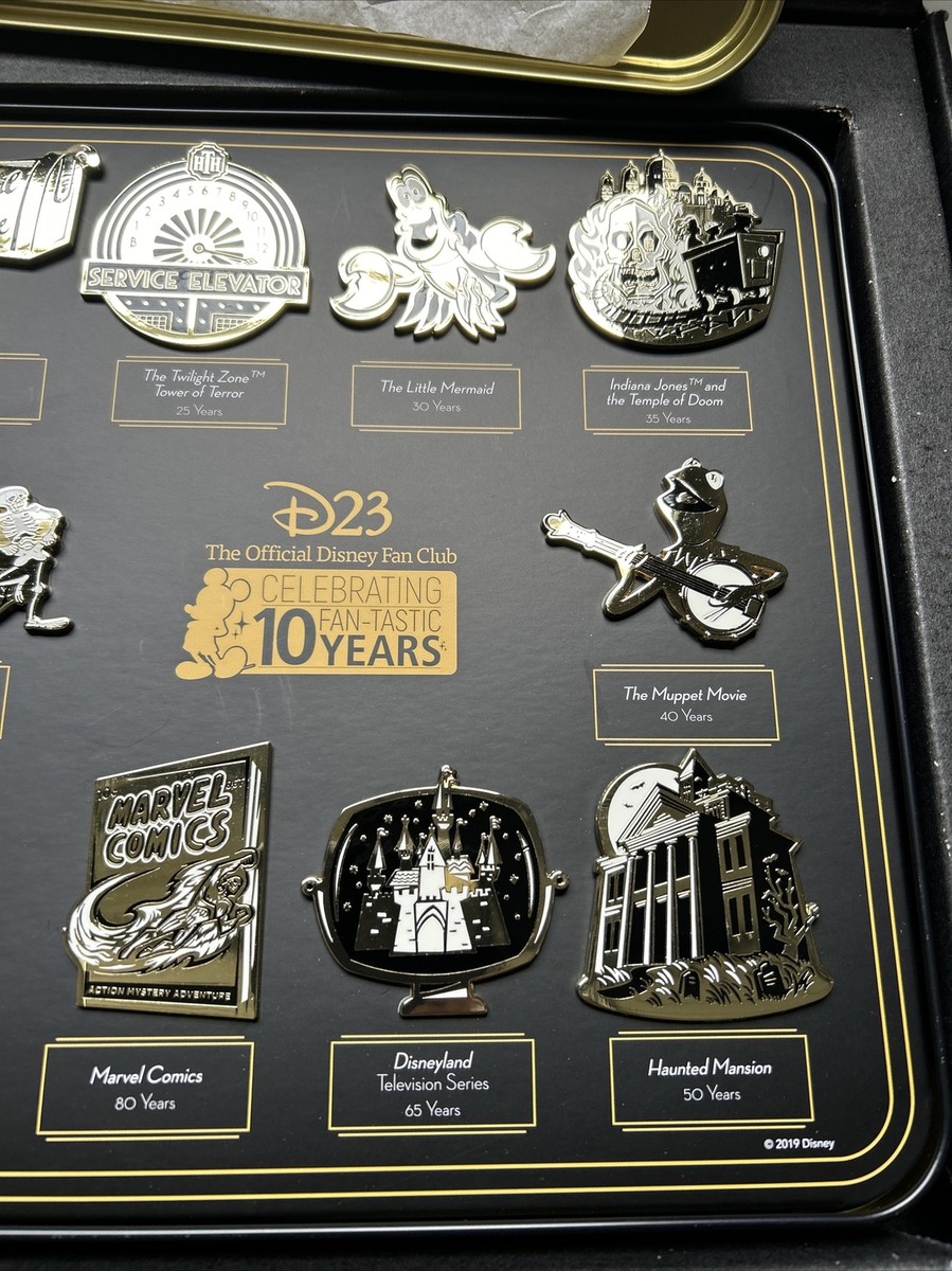 D23 “The Official Disney Fan Club” 10 Year Anniversary Pin Set