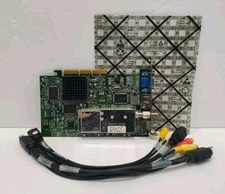 AGP card MGI G45+MVTA32DBN Matrox 7006-0201 Rev A VGA Video A/V WITH WIRES!