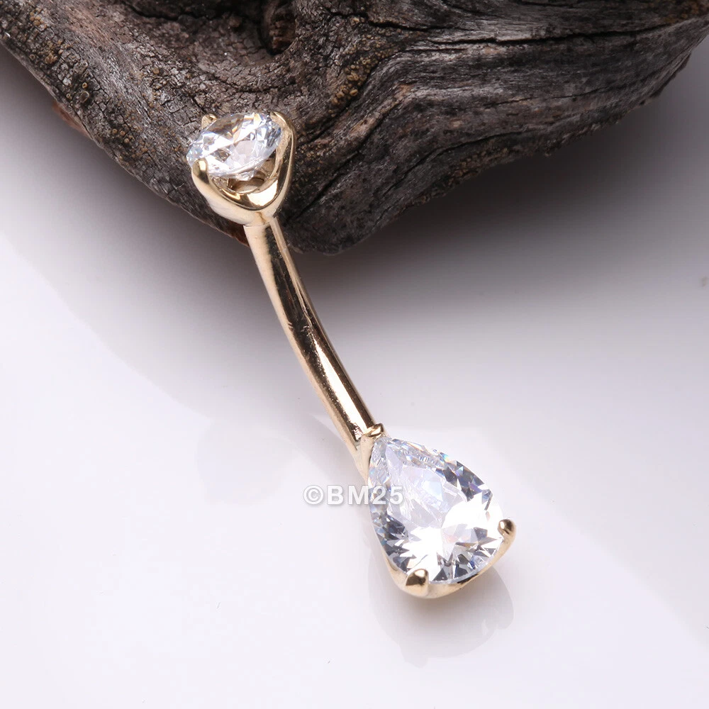 14 karat gold belly on sale button rings