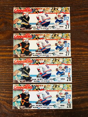 チケット 1992-93 Montreal Canadiens NHL Hockey Ticket Stub Lot of 4