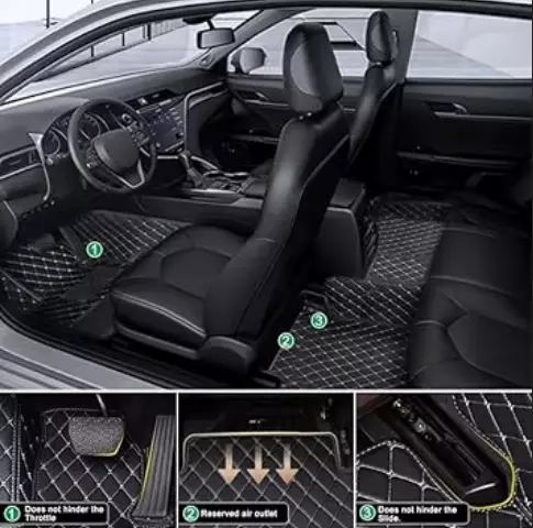 For Fiat 500/500L/500X Car Floor Mats Custom Waterproof PU Leather Carpets Rugs - Imagen 17 de 38