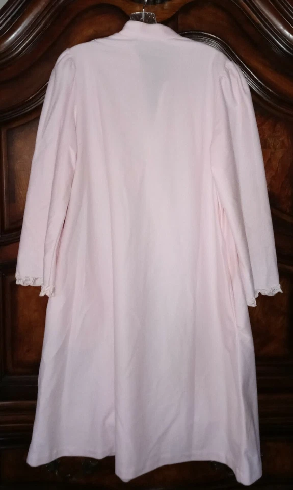 Miss Elaine Bata M Bebé Rosa Vellón Cremallera Casa Abrigo Vintage Albornoz Mediano Foto 2 de 4