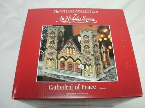 ST NICHOLAS SQUARE VILLAGE COLLECTION CATHEDRAL of PEACE ILLUMINATED LIGHT 1998 - Picture 9 of 12