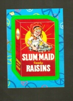 2008 Wacky Packages Flashback Series 1 Green Border ''SLUM~MAID RAISINS'' #3