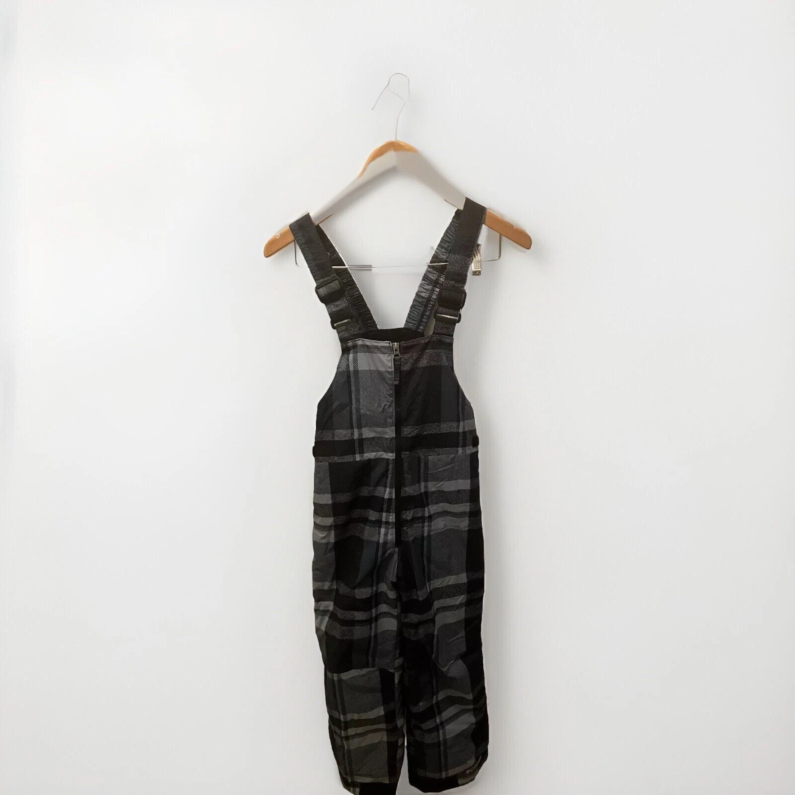 Columbia Overalls jumpsuit snow bib pants Medium Plaid Design Blue Grey