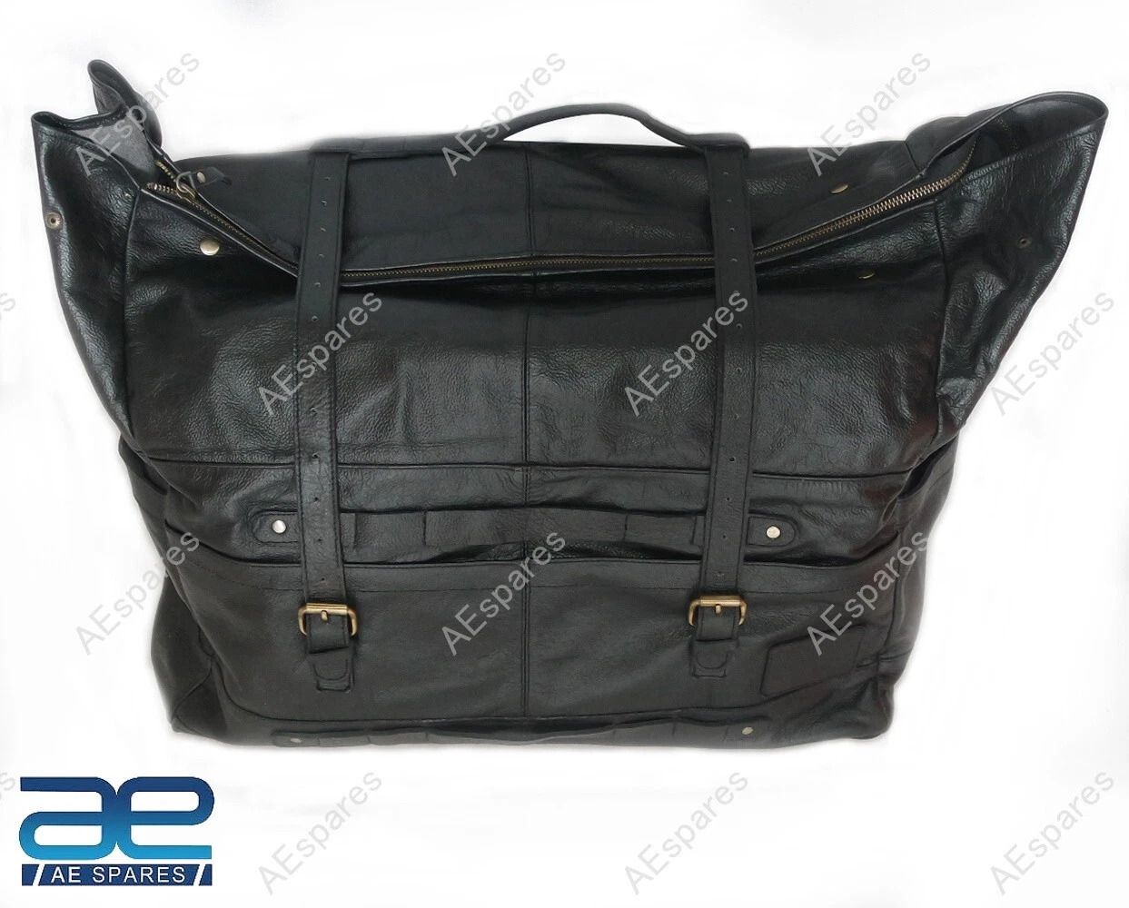 WANDERLUST LEATHER DUFFEL BAG MOTORCYCLE TOUR SADDLE LUGGAGE BAG BLACK COLOUR view 4