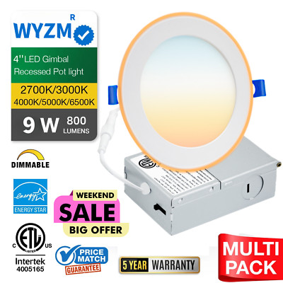 Recessed Lighting 4 Inch with Night Light, 4in LED Recessed Lights 5CCT Dimmable