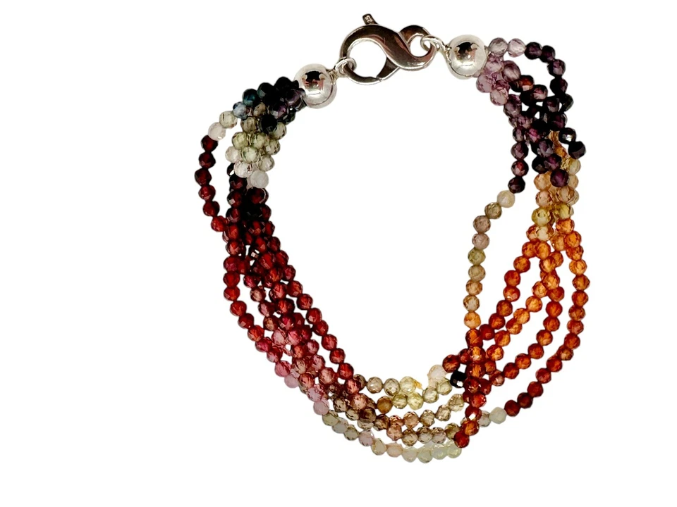 Facettierte Saphire bunt Armband Silber Verschluss Heilsteine Steinheilkunde Neu - Bild 2 von 4